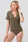 V Neck Short Sleeve Bodysuit