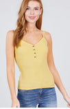 V Neck Cami W/Button