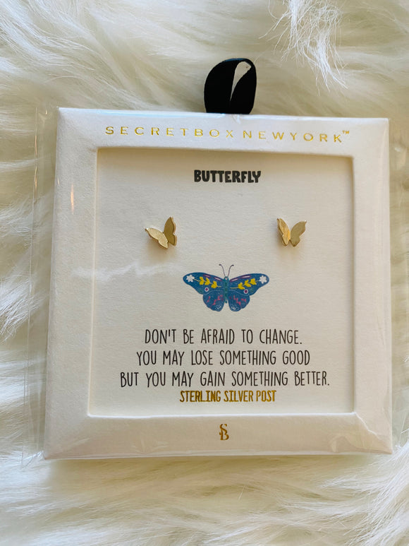 Gold Butterfly Earring