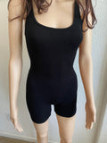 Black Ribbed Tank Romper