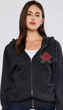 Blame It on The Roses Black Zip up hoodie Jacket