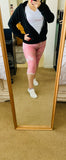 Pretty in Pink Highwaisted Honeycomb Capri